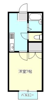 ロイヤルハイツB棟 2階1Kの間取り画像