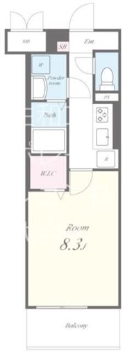 Abbey Studioの間取り画像
