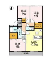 ハイカムールウエストリバー A棟の間取り画像