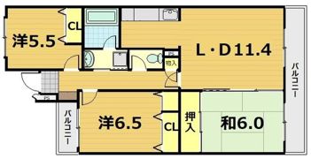 ベルヴィ能見台A棟の間取り画像