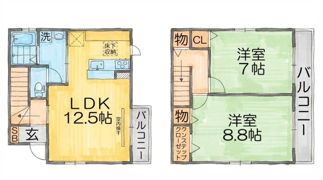 ウィンベル高倉 A棟 Aの間取り画像