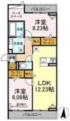 クープレット石川橋の間取り画像