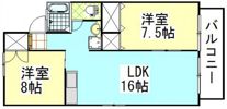 グランドハイツ西崎Ⅱの間取り画像