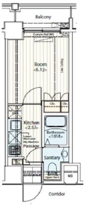 ドゥーエ新富町の間取り画像