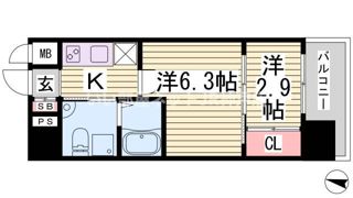 アドバンス三宮ラシュレの間取り画像