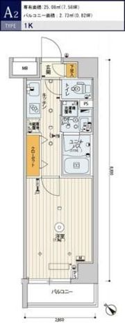 スカイコートパレス月島の間取り画像