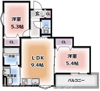 クリエオーレ三ツ島Ⅰの間取り画像