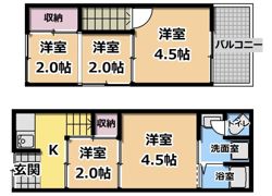 南寺方中通2丁目貸家の間取り画像