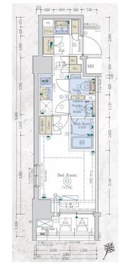 GENOVIA阪東橋Ⅱskygardenの間取り画像
