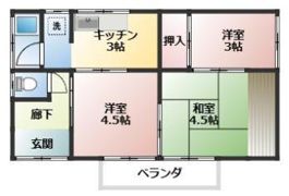 平佐町3DK貸家の間取り画像