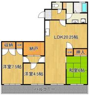 紅梅台ハイツ1号棟 701号室の間取り画像