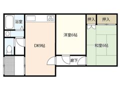 江波アパート（右）の間取り画像