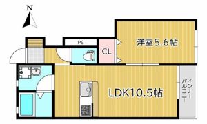 cocoru庭瀬の間取り画像