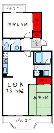 鈴の宮団地8の間取り画像