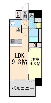 エスライズ神戸三宮山手通壱番館の間取り画像