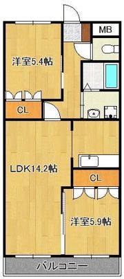 グランドールのぞえIIの間取り画像