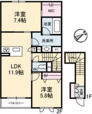 レユシール川内の間取り画像