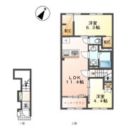 仮）中央区上溝新築アパートの間取り画像