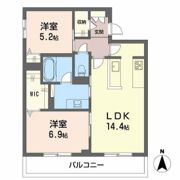 オースピシャス大安寺の間取り画像