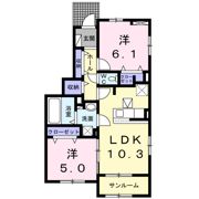 ラ・フルール Sの間取り画像