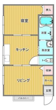 京急本線 馬堀海岸 徒歩10分 貸アパートの間取り画像