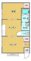 京急本線 馬堀海岸 徒歩10分 貸アパートの間取り画像