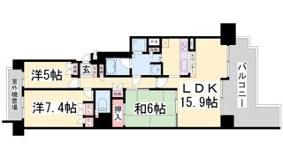 パークハイム神戸熊内町の間取り画像