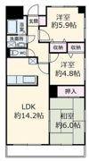 エマーレ南浦和（旧建物名ヒルズ神明の木）の間取り画像