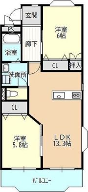 エスパッソ白沢の間取り画像