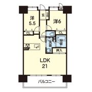 ｱｲﾗﾝﾄﾞｺｰﾄ保田窪本町 502号の間取り画像