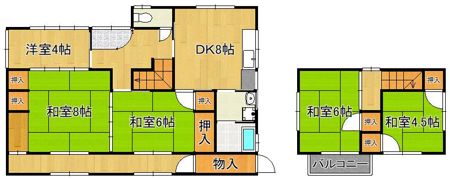 荒手2丁目貸家の間取り画像