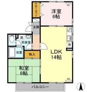 ハイカムール 南 B棟の間取り画像