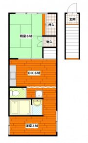 己斐本町貸家の間取り画像