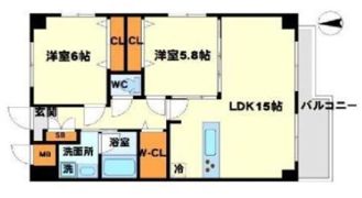 アンフィニX II 江坂ガーデンの間取り画像