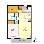 D-room与野公園 Aの間取り画像