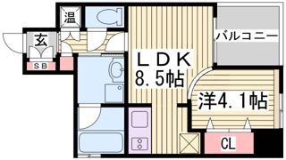 ワコーレ三宮ランドマークシティの間取り画像