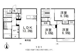 津島京町戸建の間取り画像