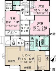 世田谷区東玉川2丁目戸建賃貸 Wの間取り画像