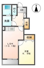 アルカディア江無田の間取り画像