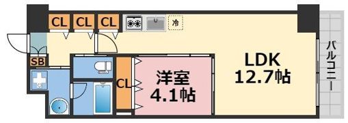 Dimus北浜の間取り画像