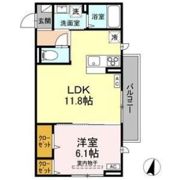 D-ROOM遠見塚Ⅲの間取り画像