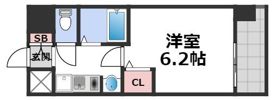 エステムコート四天王寺夕陽丘の間取り画像