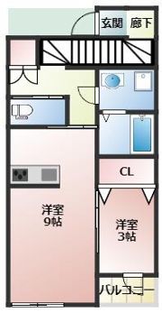 エレガントカーサB棟の間取り画像