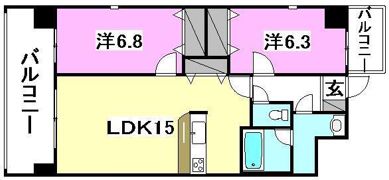 WIN HILLS HIMEBARAの間取り画像
