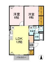 コーポラス西古松D棟の間取り画像