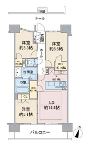 パークホームズ一社 1202号室の間取り画像
