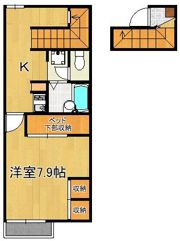 レオパレスレシエージュ本城東の間取り画像