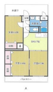 サンライズ旭 3-Aの間取り画像