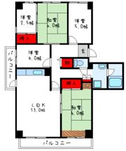 UR光明池駅前2号棟の間取り画像