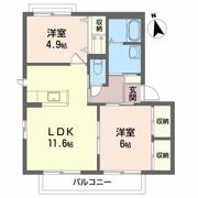 YMハイツ A棟の間取り画像
